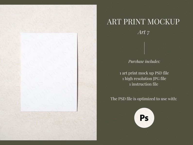 5x7 Poster Mockup Art Print Mockup Mockup for Art Mockup Etsy