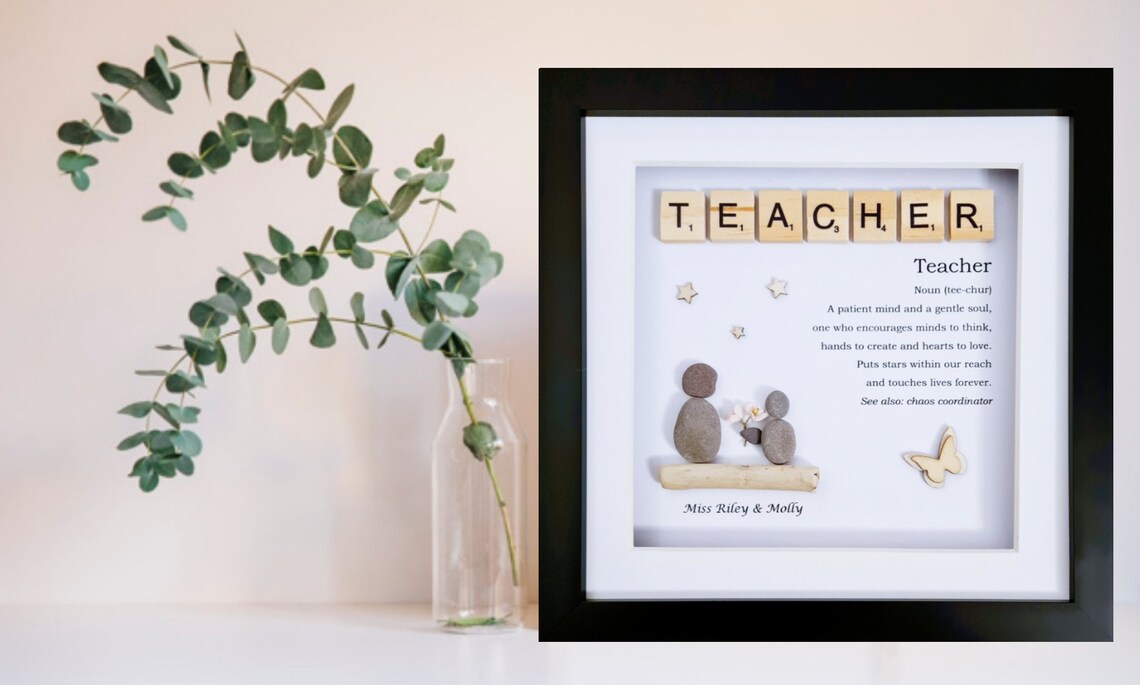Teacher Pebble Art Teacher Gift Personalised Gift for Etsy