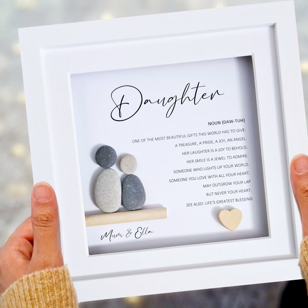 Daughter Meaning, Pebble Art, Daughter Gift, Mother Daughter, Birthday Gift for Daughter, Nursery Decor, Personalised Gift Daughter,Daughter