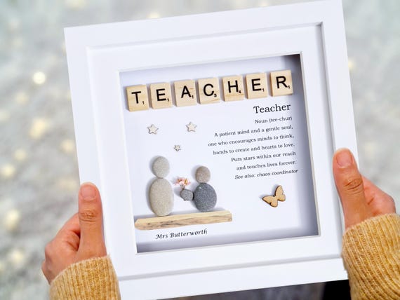 Teacher Pebble Art Teacher Gift Personalised Gift for Teacher Gift From Student Thank You Gift for Teacher Handmade Gift Best Teacher Etsy UK