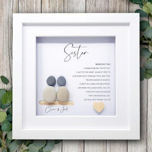 Sister Meaning, Pebble Art, Sister Gift, Framed, Birthday Gift for Sister, Personalised Gift Sister,Personalised Nursery Decor, Sister Quote