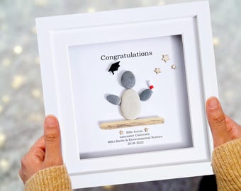 Graduation Gift, Pebble Art, Personalised Graduation Gift, Celebration Gift, Graduated Gift, Class of 2024, University Gift,Graduation Frame