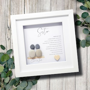 Sister Meaning, Pebble Art, Sister Gift, Framed, Birthday Gift for Sister, Personalised Gift Sister,Personalised Nursery Decor, Sister Quote