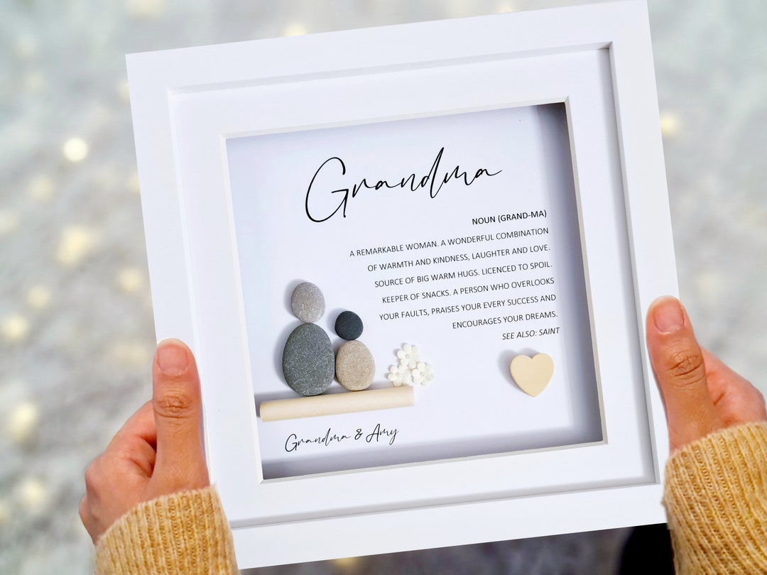 Grandma Meaning, Pebble Art, Grandmother, Personalised Grandma Gift