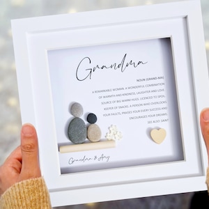 Grandma Meaning, Pebble Art, Grandmother, Personalised Grandma Gift, Granny, Nan, Birthday Gift for Grandma, Grandma Gift Framed, Nanny