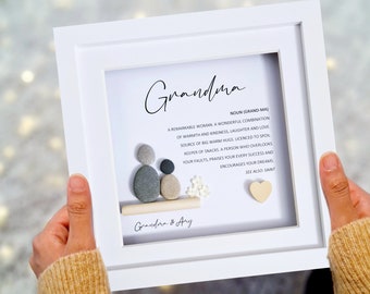 Grandma Meaning, Pebble Art, Grandmother, Personalised Grandma Gift, Granny, Nan, Birthday Gift for Grandma, Grandma Gift Framed, Nanny