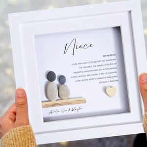 Personalised Niece Pebble Art Frame – Gift from Auntie or Uncle – Meaningful Niece Quote – Custom Birthday Present – Handmade Keepsake Niece