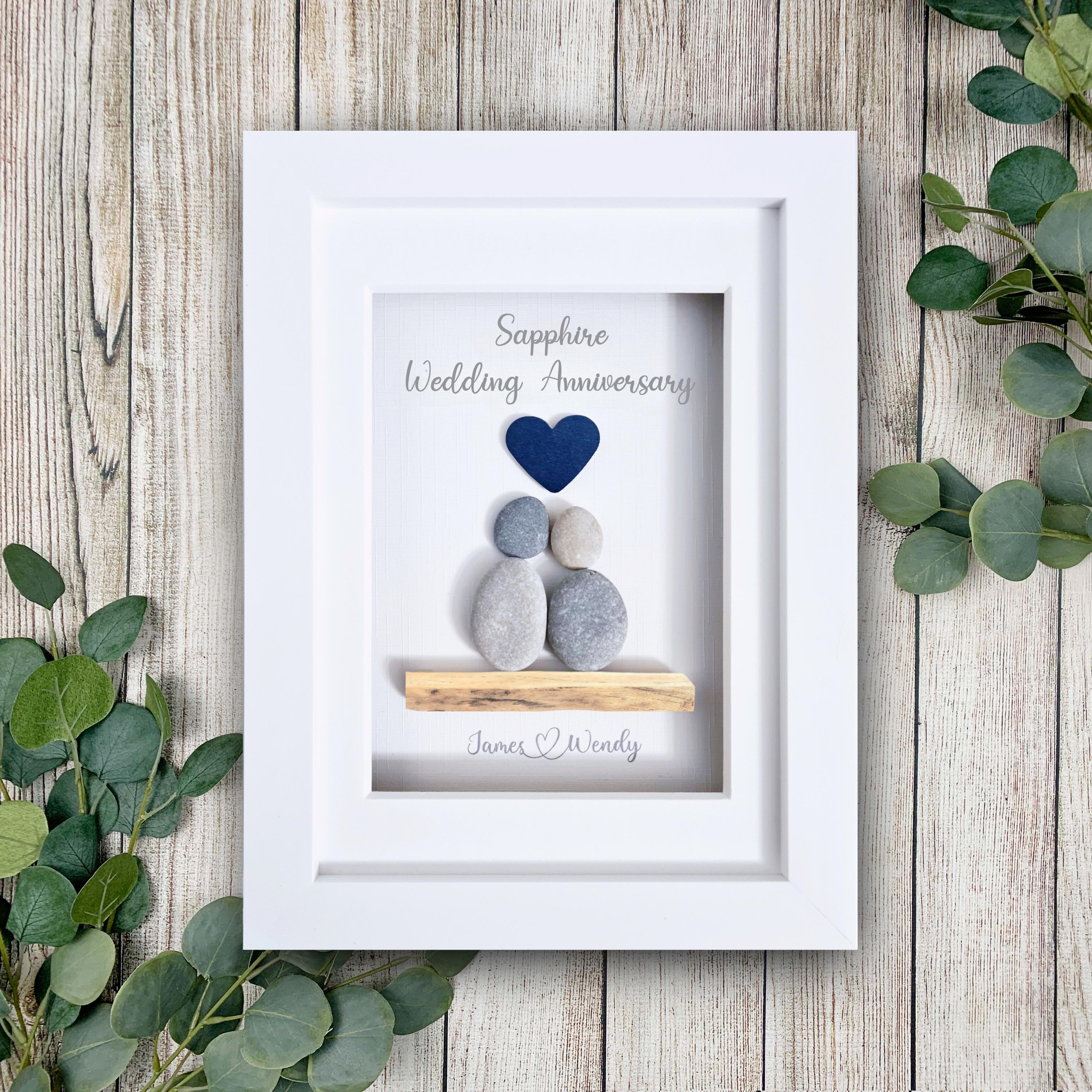 thumbnail image 2 of Personalised 45th Anniversary Sapphire Banner & Bunting – Wedding/Party Decoration – UK Made 2 of 6