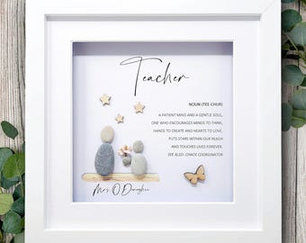 Teacher Pebble Art, Teacher Gift, Personalised Gift for Teacher, Gift from Student, Thank you Gift for Teacher, Handmade Gift, Best Teacher