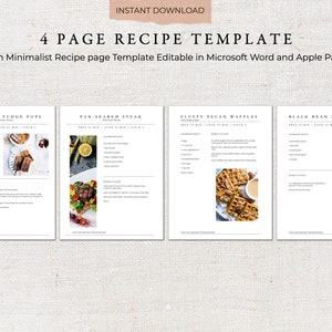 Printable Recipe Template | Recipe Book Template | Recipe Template | Family Cookbook Template | Printable Recipe Kit | Recipe Binder 0007