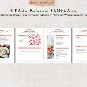 Printable Recipe Template | Recipe Book Template | Recipe Template | Family Cookbook Template | Printable Recipe Kit | Recipe Binder 0012
