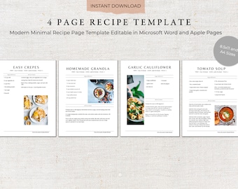 Printable Recipe Template | Recipe Book Template | Recipe Template | Family Cookbook Template | Printable Recipe Kit | Recipe Binder 0010