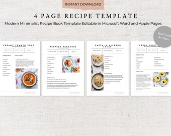 Printable Recipe Template | Recipe Book Template | Recipe Template | Family Cookbook Template | Printable Recipe Kit | Recipe Binder 0008
