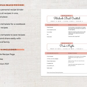 Printable Recipe Template | Two Recipes per Page | Recipe Template ...
