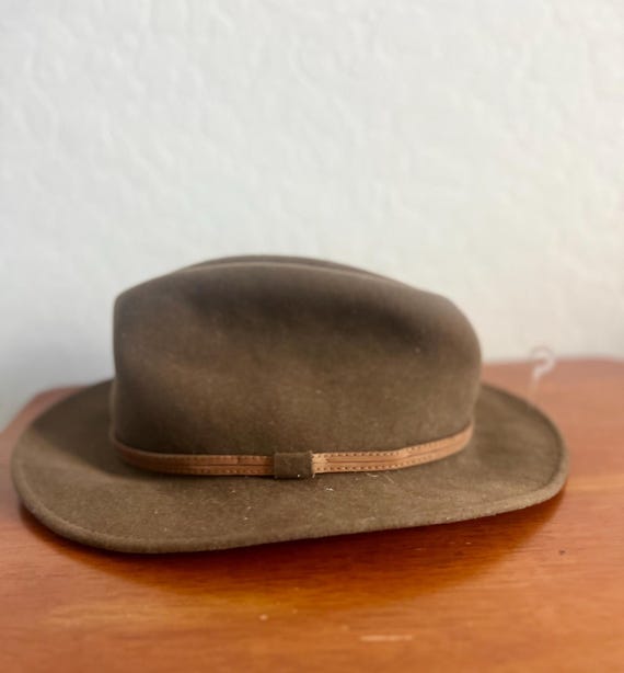 Vintage Borsalino Antic Casa Classic Felt Wide-Brim Hat Vintage Borsalino Antica Casa Fedora Hat, size 4, Black. Fur  main image 4