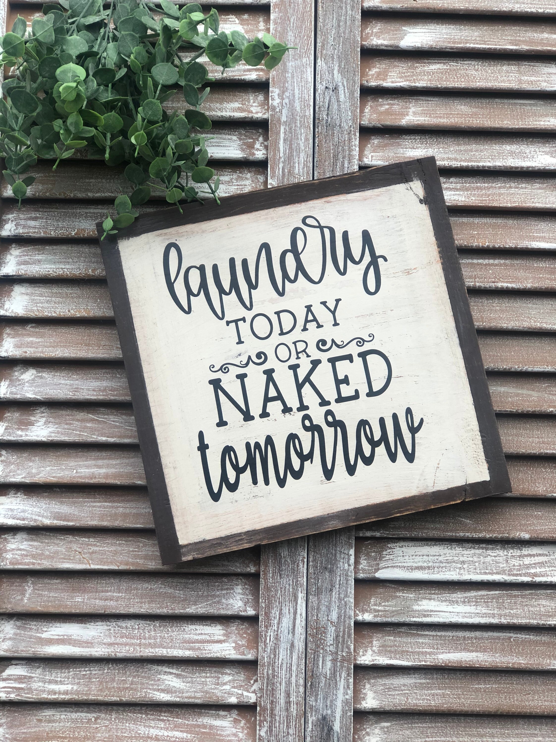 Holzschild aus Holz Wäsche heute nackt morgen Witzig | Etsy