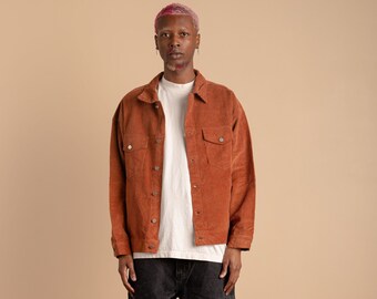 Orange corduroy jacket mens shop