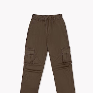 Pantalones Cargo de algodón negro café para hombre, moda Retro