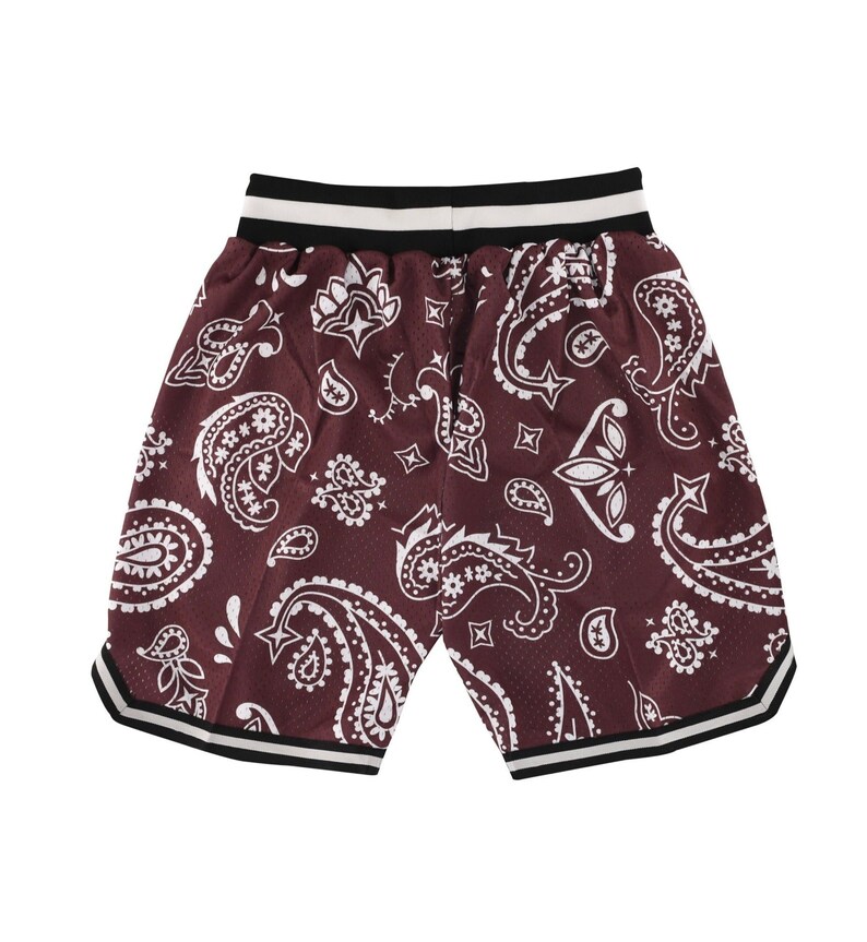 Paisley Basketball Shorts Chocolate Brown Etsy