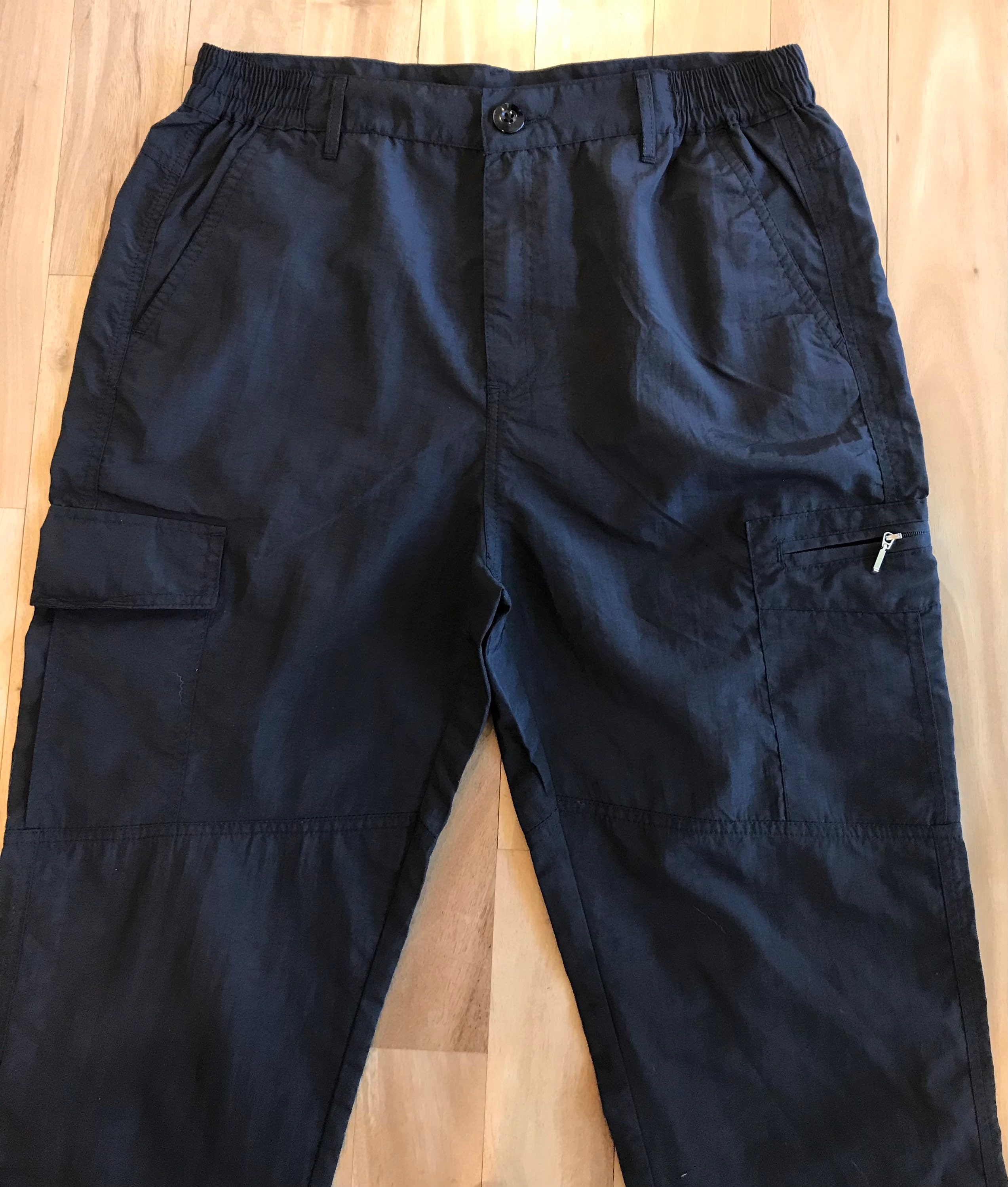 Vintage nylon cargo pants black Etsy