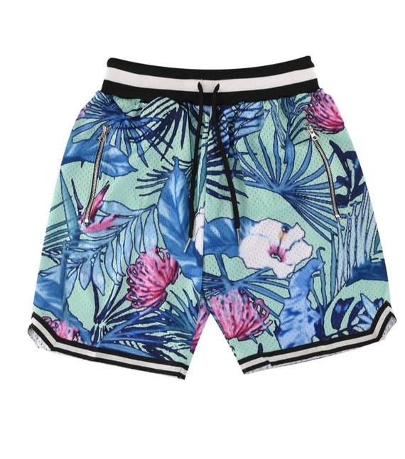 Bloemen Basketbal Shorts Groen - Etsy België