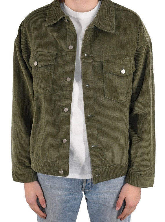 Corduroy Jacket Olive - Etsy