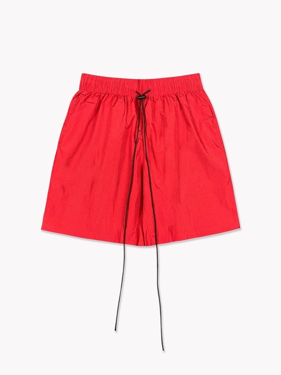 Mens nylon shop shorts with pockets
