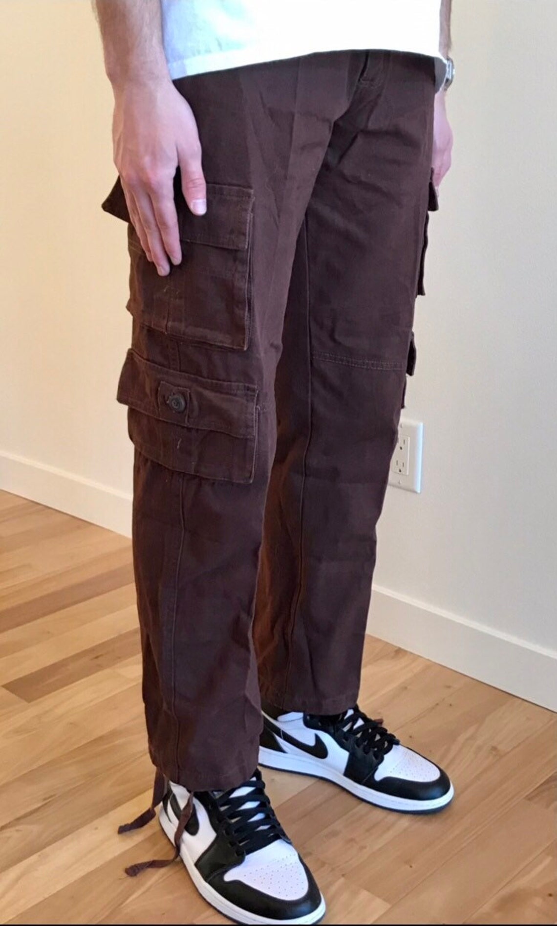 Vintage cargo pants chocolate brown | Etsy
