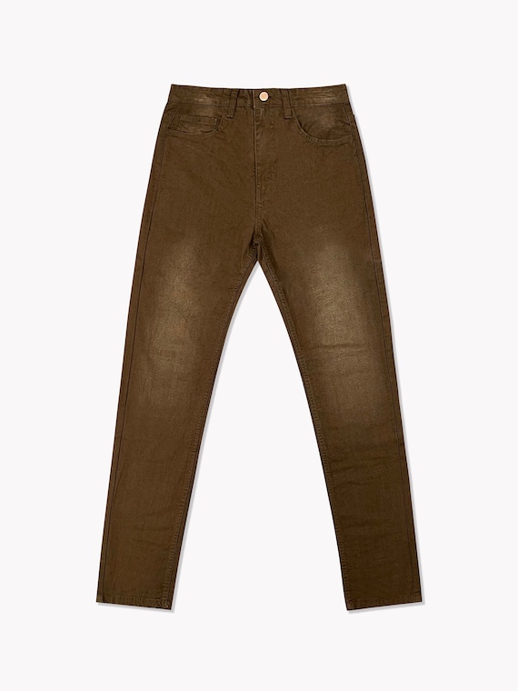 Buy Men Brown Dark Wash Carrot Fit Jeans Online - 746319 | Peter England-nttc.com.vn