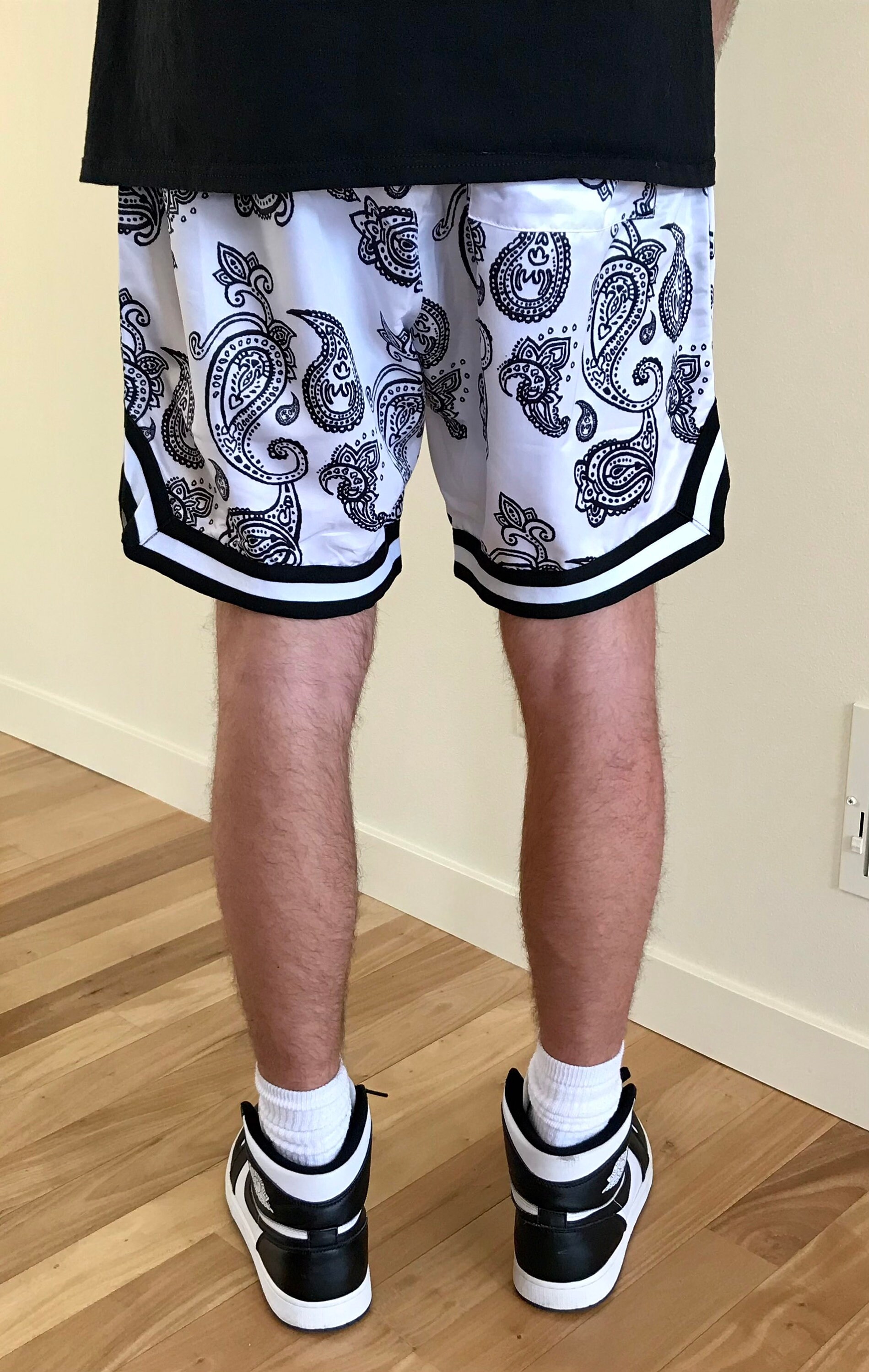 Paisley bandana shorts white and black Etsy