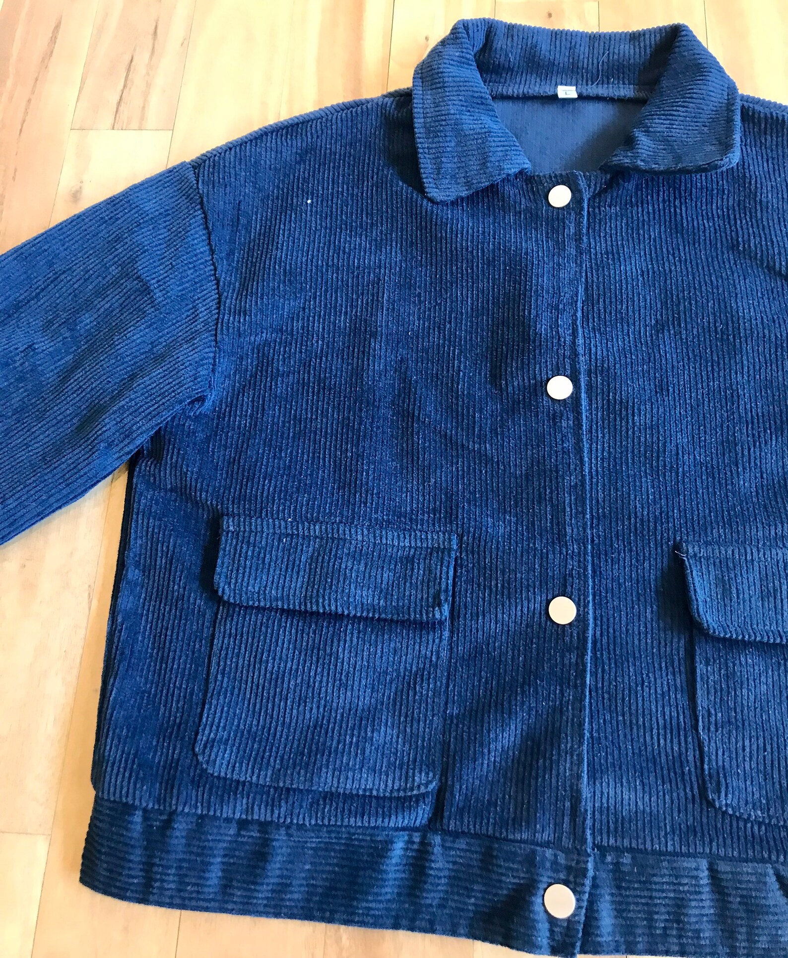 Veste en velours féminin bleu marine Etsy