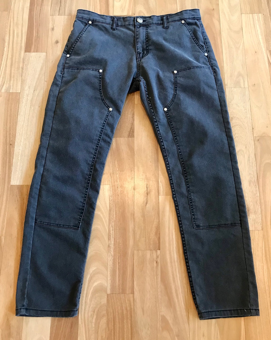 Vintage double knee pants black Etsy