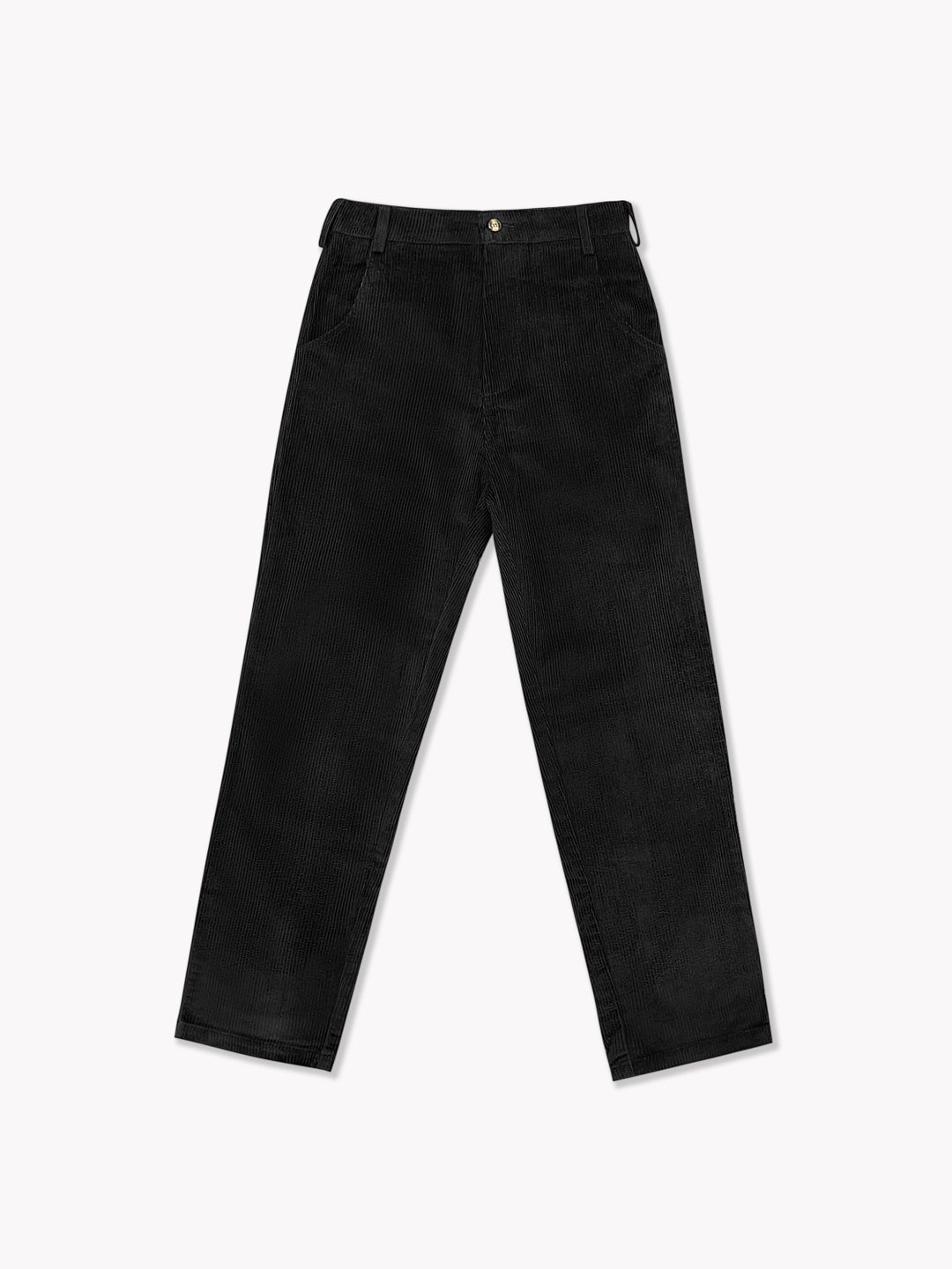 Mens Wide Leg Corduroy Pants Black Etsy