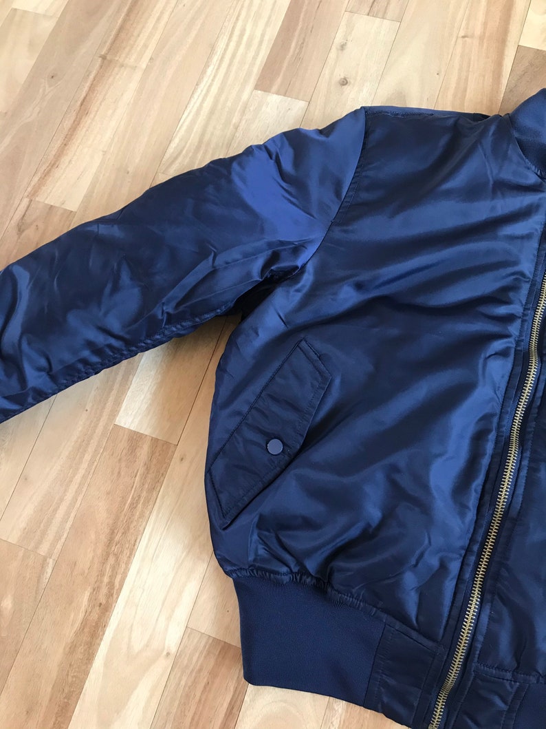 Nylon MA1 military bomber jacket navy Etsy