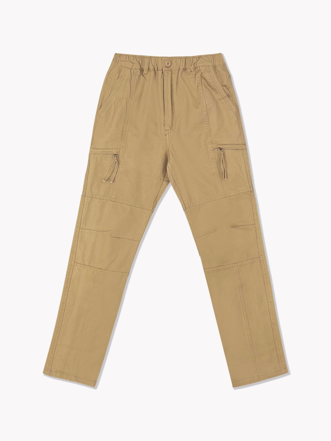 Mens Streetwear Zip Cargo Pants Tan Etsy