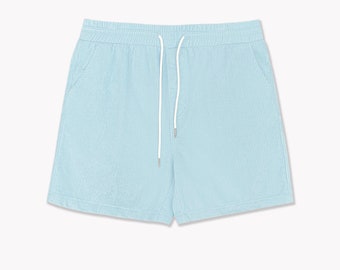 Mens Corduroy Shorts Sky Blue