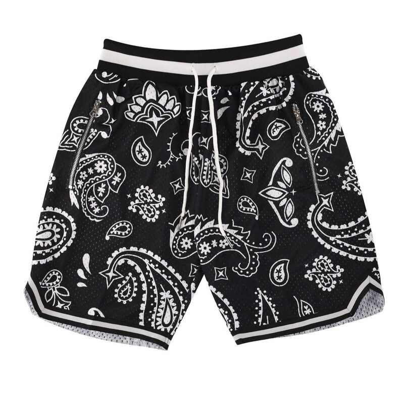 Paisley Basketball Shorts Black Etsy Denmark