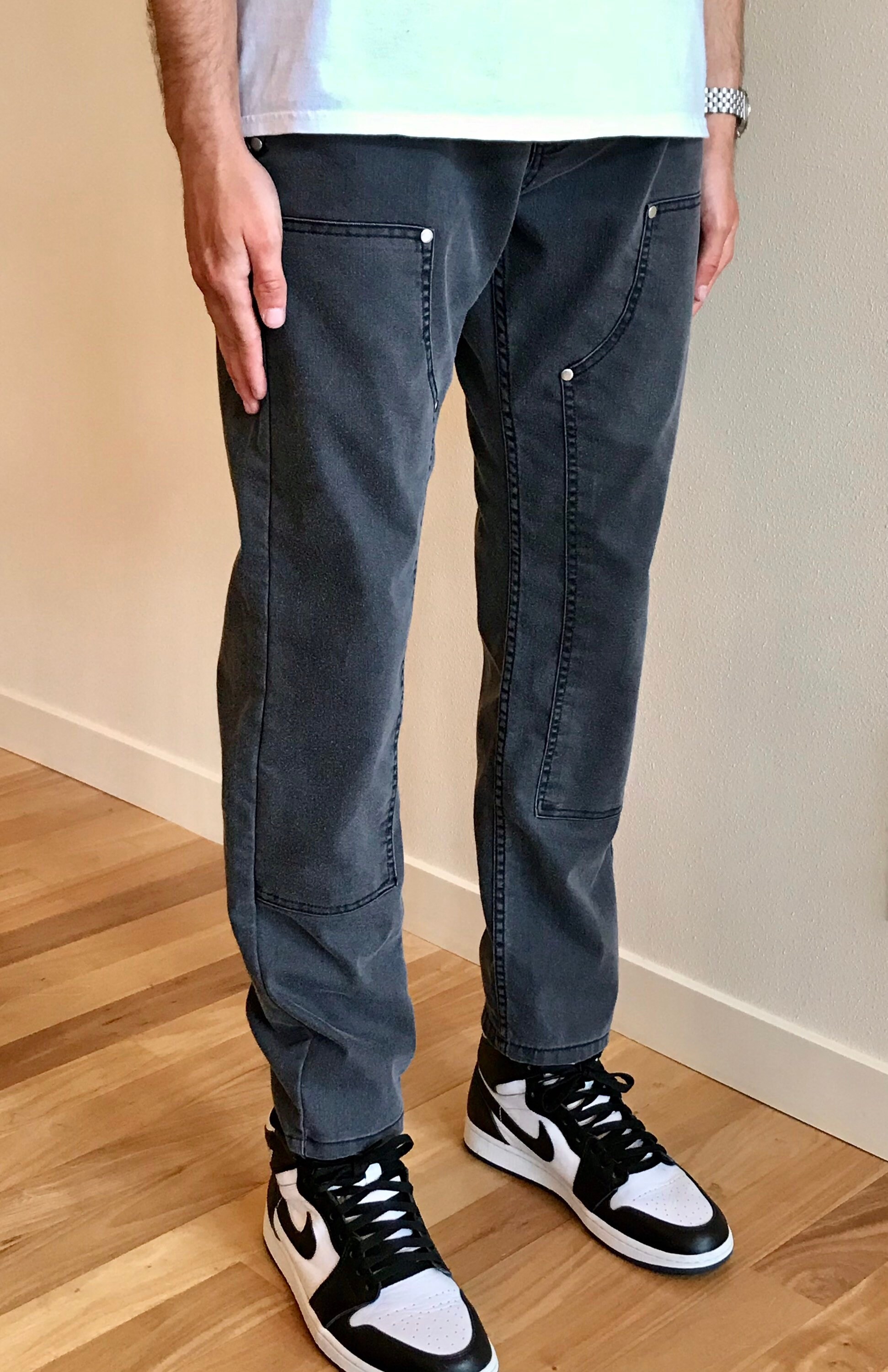 Vintage double knee pants black Etsy