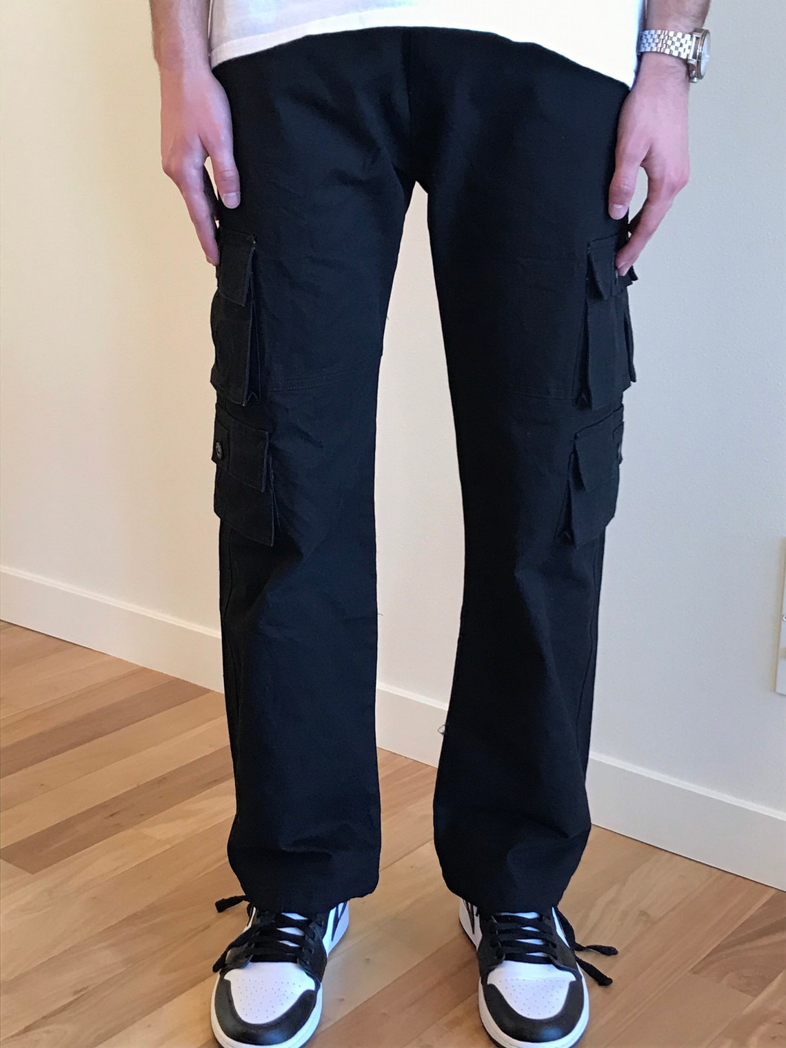 Vintage cargo pants black Etsy