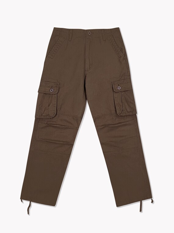 Mens Streetwear 6 Pocket Cargo Pants Earth Brown 