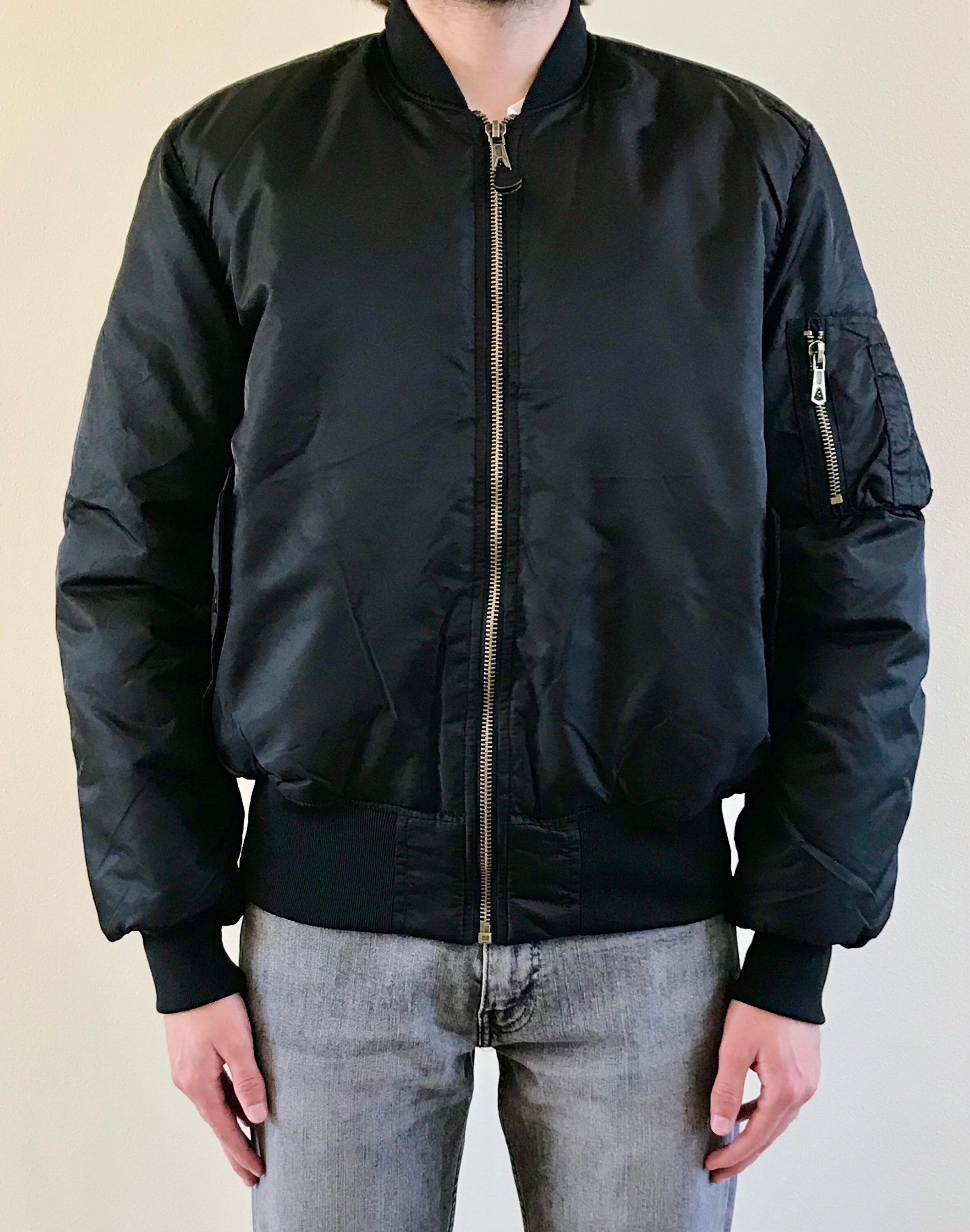 Nylon MA1 military bomber jacket black Etsy