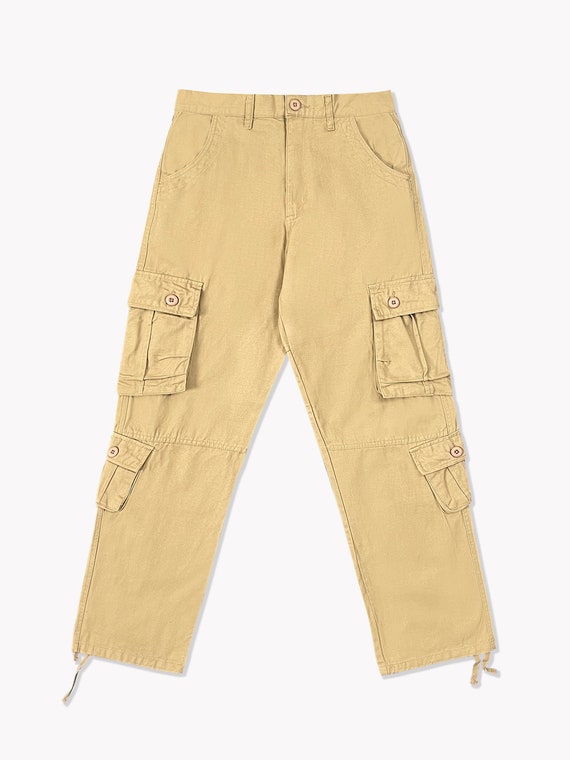 Mens 8 Pocket Cargo Pants Tan Etsy