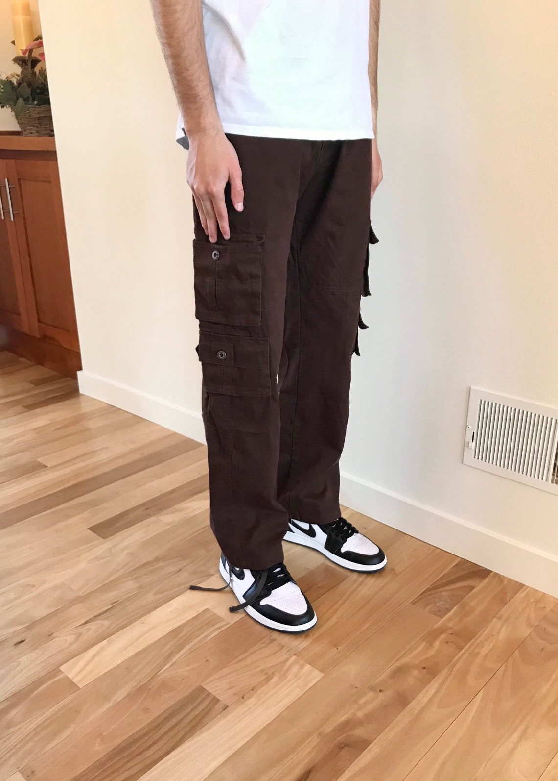 Vintage cargo pants chocolate brown Etsy