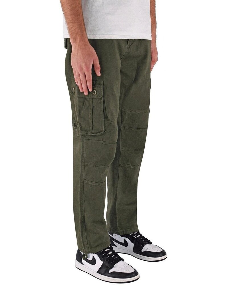 6 Pocket Cargo Pants Olive Green Etsy