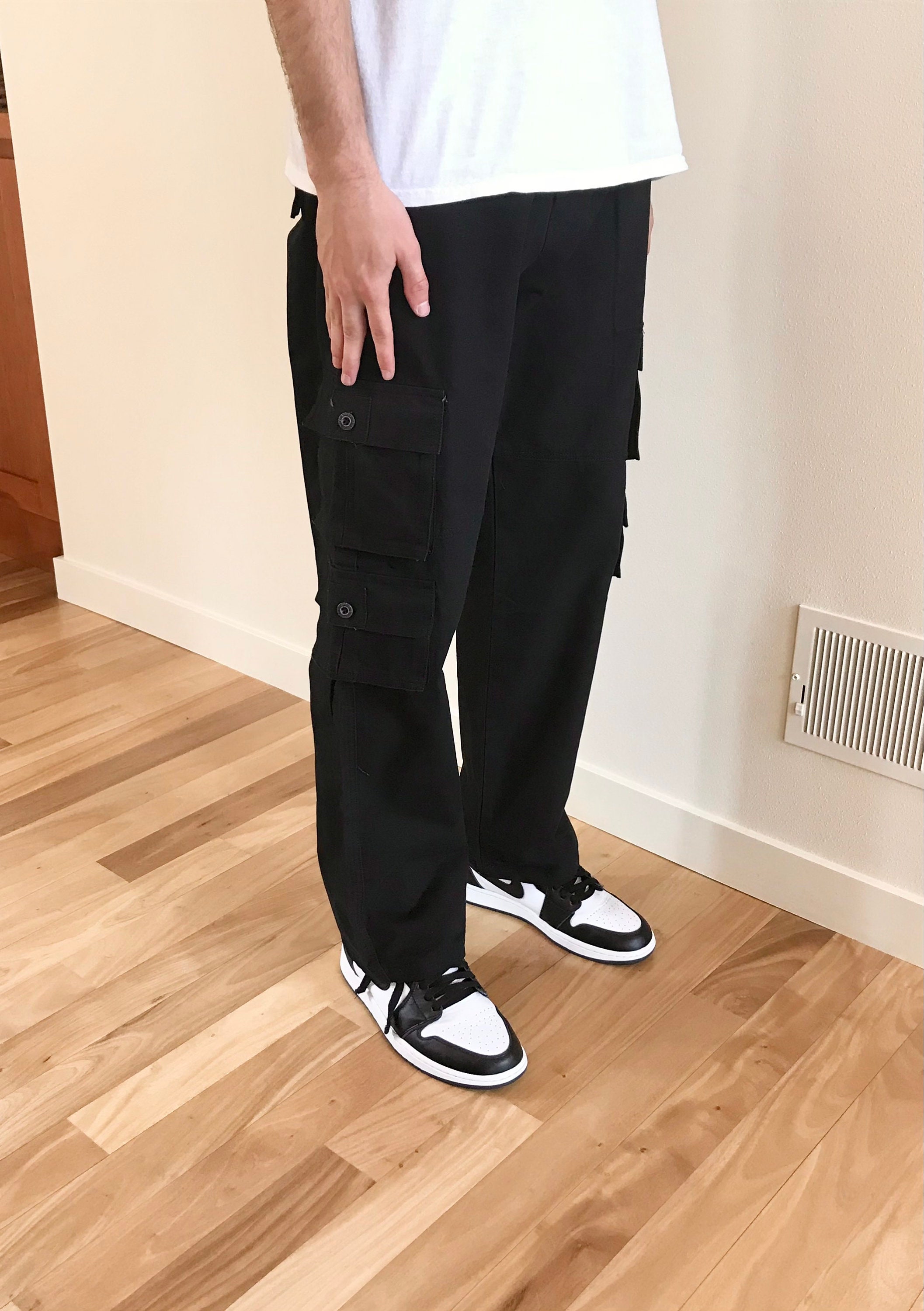 Vintage cargo pants black Etsy