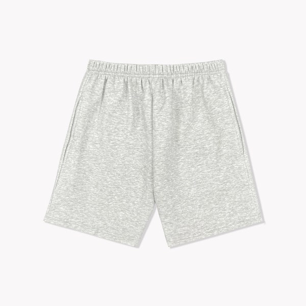 Unisex Fleece Sweat Shorts Grey Adjustable Drawstring/ Side Pockets