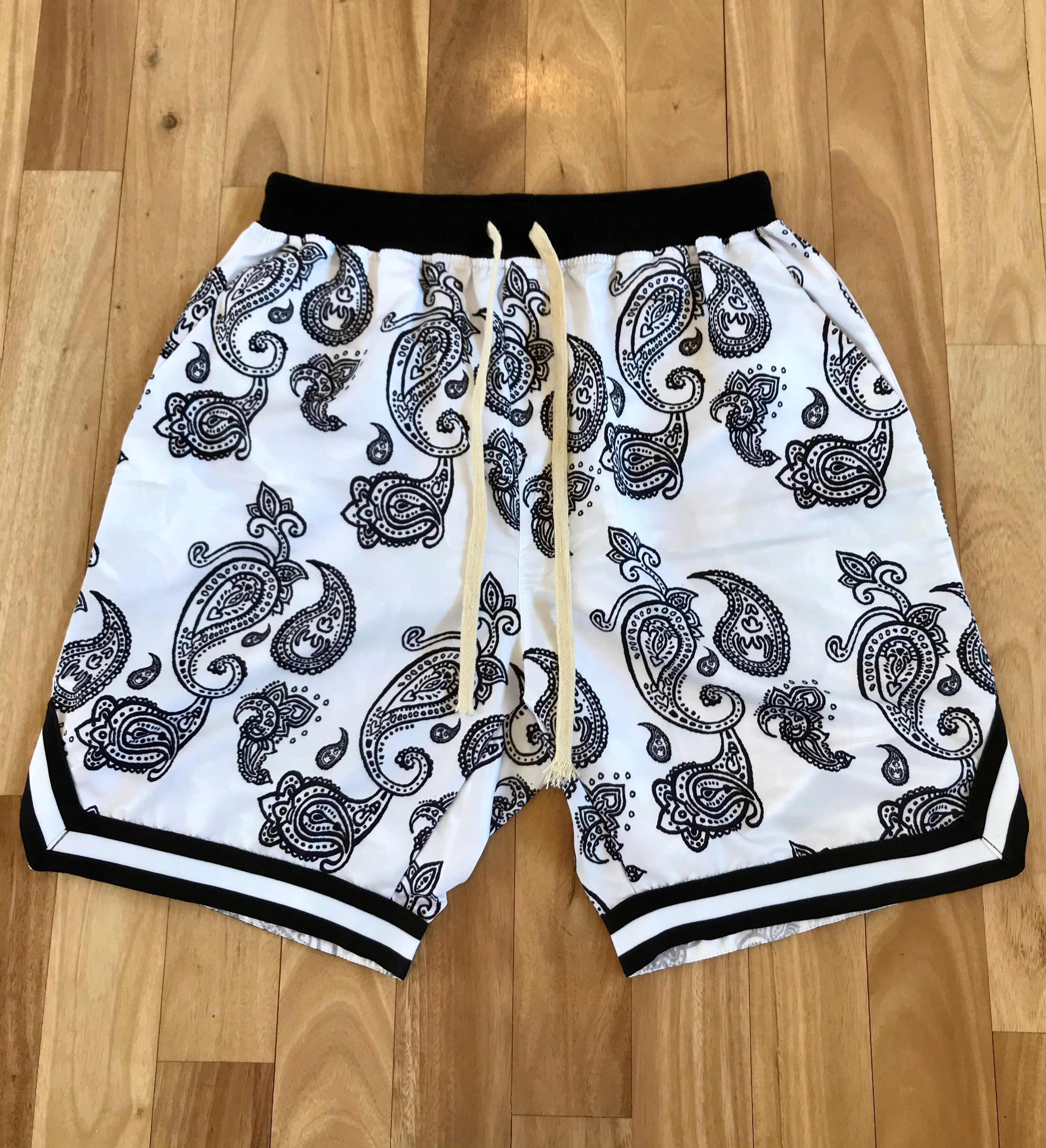 Paisley bandana shorts white and black Etsy