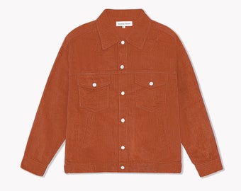 Mens Corduroy Jacket Burnt Orange