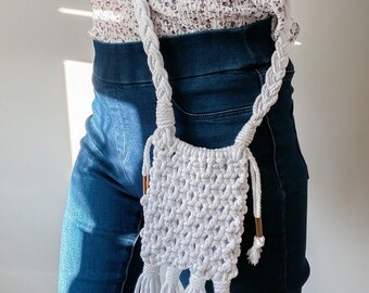 Custom Macramé Bag / Macrame Purse /Macrame Crossbody / Shoulder / Drawstring Phone Holder Bag