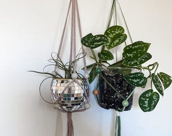 Adjustable Macrame Plant Hanger: Small Indoor Hanging Planter